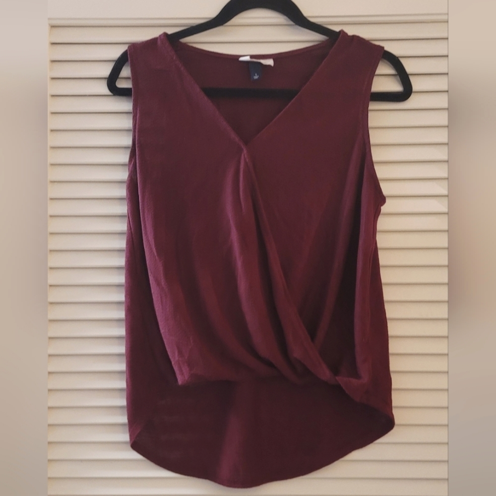 Universal Thread - Burgundy Sleeveless Lightweight Wrap Style Top